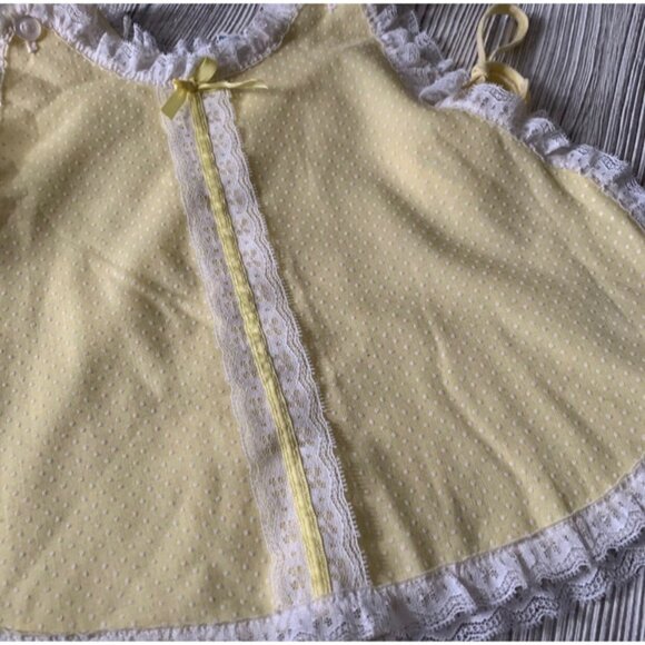Vintage Alexis Pastel Lace Swiss Dot Romantic Apron Top USA - Picture 4 of 8